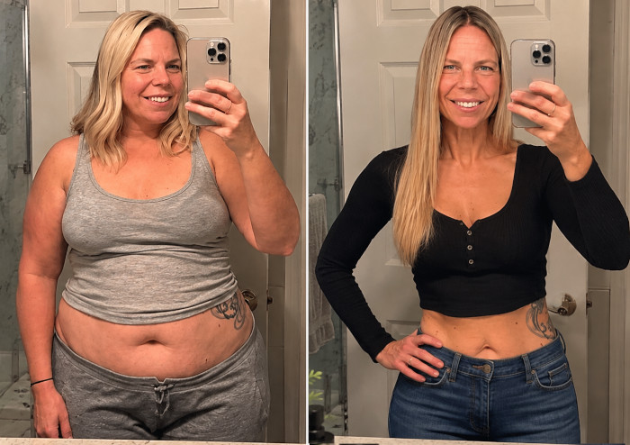 Before and after weight loss photo